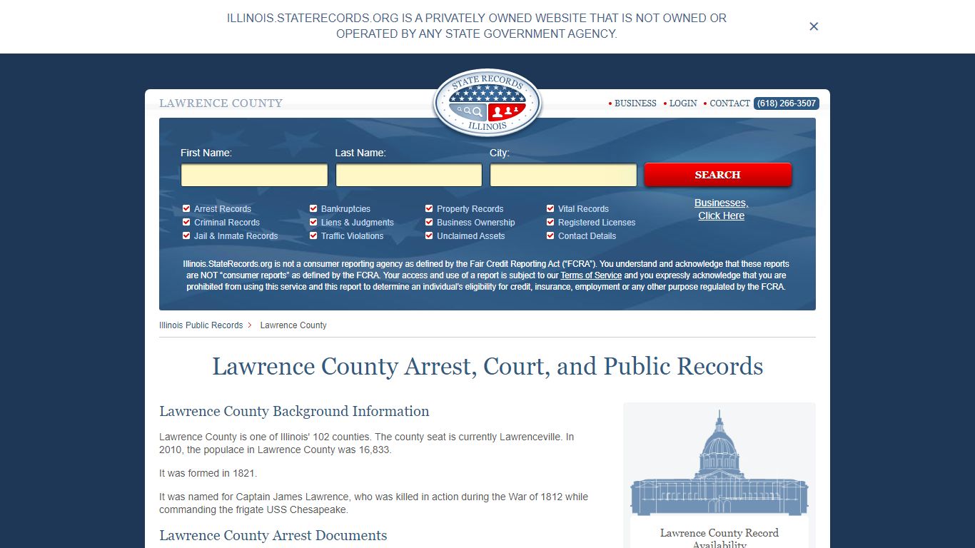 Lawrence County Arrest, Court, and Public Records